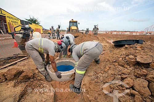  Construction site of sewer network near to MA-204 highway  - Paco do Lumiar city - Maranhao state (MA) - Brazil