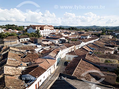  Picture taken with drone of the Goias city with the Matriz Church of Saint Anne (1743) in the background  - Goias city - Goias state (GO) - Brazil