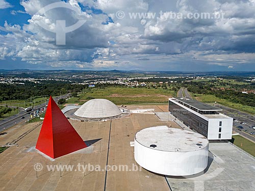  Picture taken with drone of the Oscar Niemeyer Cultural Center (2006)  - Goiania city - Goias state (GO) - Brazil