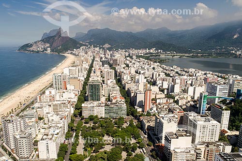  Picture taken with drone of the General Osorio Square with the Morro Dois Irmaos (Two Brothers Mountain) and Rock of Gavea in the background  - Rio de Janeiro city - Rio de Janeiro state (RJ) - Brazil