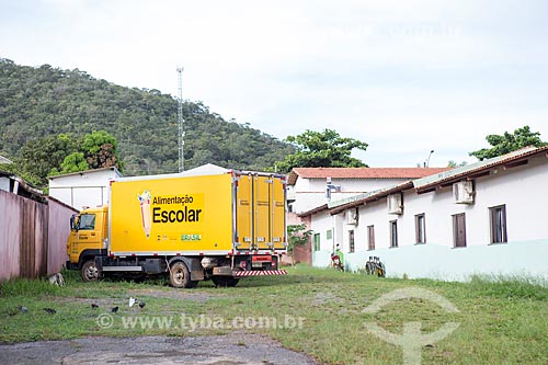  Box truck of the National School Feeding Program (PNAE) of the National Education Development Fund (FNDE) - Luciano Peixoto Municipal School  - Pirenopolis city - Goias state (GO) - Brazil