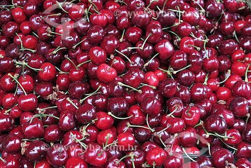  Details of cherry on sale - greengrocer  - Paris - Paris department - France