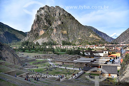  View of the Inca ruins - Archaeological Park of Pinkuylluna - from Archaeological National Park of Ollantaytambo  - Ollantaytambo city - Cusco Department - Peru