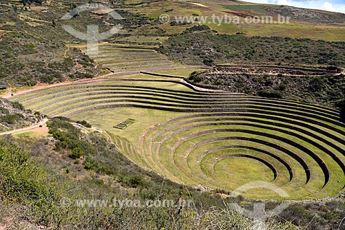  General view of the Inca ruins of Moray  - Maras city - Urubamba province - Peru