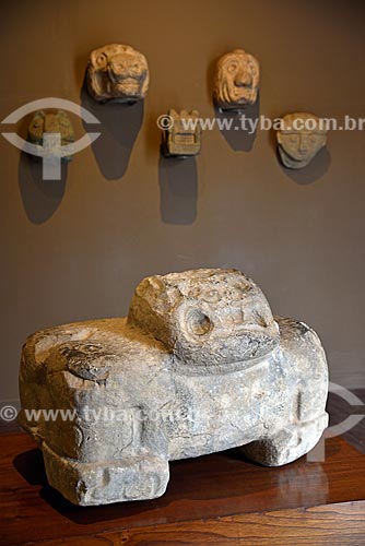  Detail of feline Pacopampa - 1250 B.C - 1 A.D. - on exhibit - Museo Arqueológico Rafael Larco Herrera (Arqueological Museum Rafael Larco Herrera)  - Lima city - Lima province - Peru