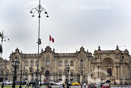  Facade of the Palacio de Gobierno del Perú (Government Palace of Peru) - 1938 - headquarters of government and official residence of the President of Peru  - Lima city - Lima province - Peru