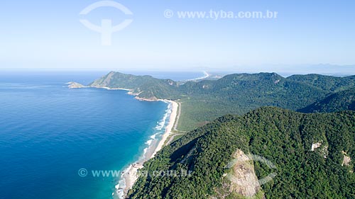  Picture taken with drone of the Grumari Beach  - Rio de Janeiro city - Rio de Janeiro state (RJ) - Brazil