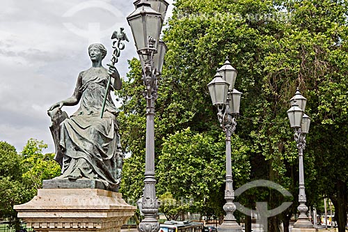  Detail of statue symbolizing trade - monument to the Opening of Ports (1908) - commemoration of the centenary of the opening of the ports of Brazil to friendly nations  - Rio de Janeiro city - Rio de Janeiro state (RJ) - Brazil