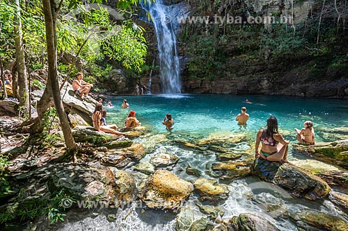  Bathers - Barbarinha Waterfall - Chapada dos Veadeiros National Park  - Alto Paraiso de Goias city - Goias state (GO) - Brazil