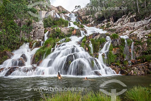  View of the Capivara Waterfall - Veadeiros Plateau  - Alto Paraiso de Goias city - Goias state (GO) - Brazil