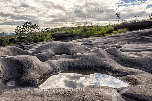  Reflection of sky in puddle - Vale da Lua (Lua Valley)  - Alto Paraiso de Goias city - Goias state (GO) - Brazil