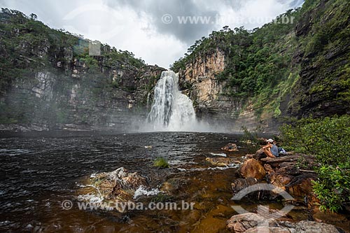  View of the Salto Waterfall (80m) - Chapada dos Veadeiros National Park  - Alto Paraiso de Goias city - Goias state (GO) - Brazil