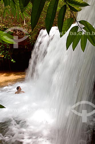  Bather - Murici Waterfall - Nascentes do Rio Parnaiba National Park (Parnaiba River Headwaters National Park)  - Barreiras do Piaui city - Piaui state (PI) - Brazil