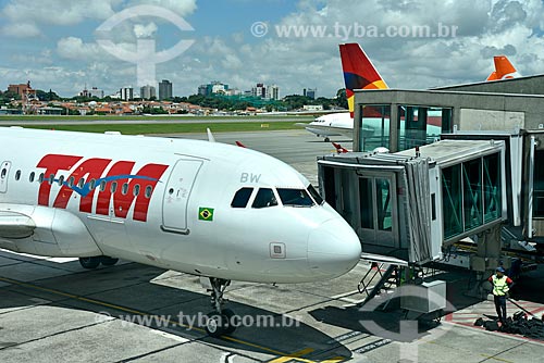  Detail of airplane of TAM Airlines - Salgado Filho International Airport  - Porto Alegre city - Rio Grande do Sul state (RS) - Brazil