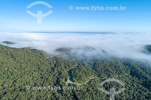  Aerial photo of the Graciosa Road (PR-410)  - Morretes city - Parana state (PR) - Brazil