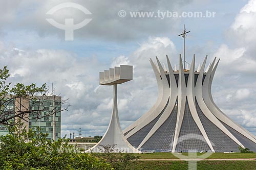  Facade of the Metropolitan Cathedral of Our Lady of Aparecida (1958) - also known as Cathedral of Brasilia  - Brasilia city - Distrito Federal (Federal District) (DF) - Brazil