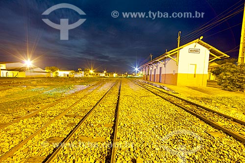  View of Ibiapaba district train station at night  - Crateus city - Ceara state (CE) - Brazil