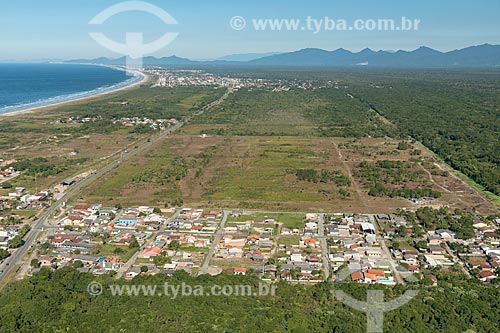  Aerial photo of the houses - Pontal do Sul neighborhood - restinga area  - Pontal do Parana city - Parana state (PR) - Brazil