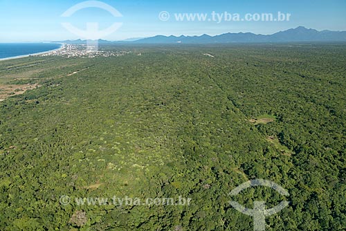  Aerial photo of the restinga area  - Pontal do Parana city - Parana state (PR) - Brazil
