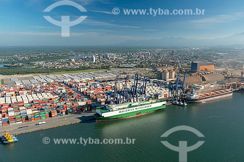  Aerial photo of the Paranagua Port Container Terminal  - Paranagua city - Parana state (PR) - Brazil