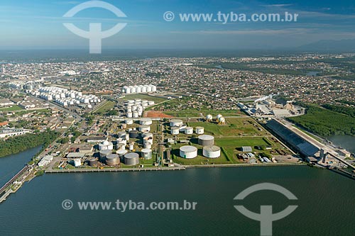 Aerial photo of the Petrochemical Terminal of the Paranagua Port  - Paranagua city - Parana state (PR) - Brazil