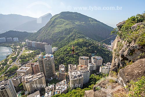  Practitioner of slackline - Cantagalo Hill  - Rio de Janeiro city - Rio de Janeiro state (RJ) - Brazil