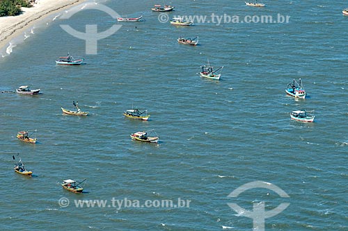  Aerial photo of fishing boats - Superagui Village - Superagui National Park  - Guaraquecaba city - Parana state (PR) - Brazil