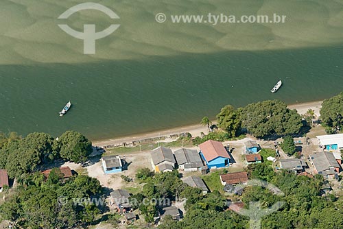  Aerial photo of the Barra of Ararapira Village - Superagui National Park  - Guaraquecaba city - Parana state (PR) - Brazil