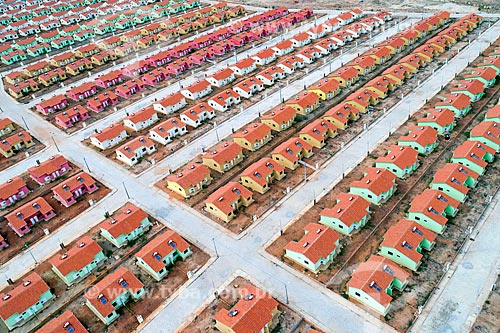  Picture taken with drone of the Minha Casa Minha Vida program housing estate  - Salgueiro city - Pernambuco state (PE) - Brazil