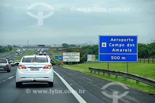  Road signs - kerbside of the Dom Pedro I Highway (SP-065)  - Campinas city - Sao Paulo state (SP) - Brazil