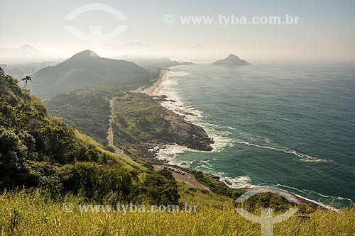  View of the prainha and the Macumba Beach from the Caete Hill  - Rio de Janeiro city - Rio de Janeiro state (RJ) - Brazil