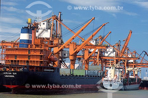  Berthed cargo ship - Mole Beach Port  - Vitoria city - Espirito Santo state (ES) - Brazil