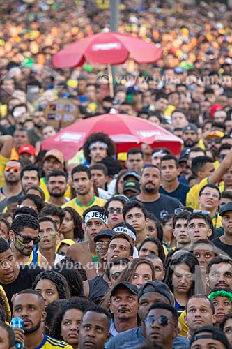  Brazilian team soccer fans - Olympic Boulevard during the match between Brazil x Belgium - World cup 2018 - game in which Brazil was eliminated  - Rio de Janeiro city - Rio de Janeiro state (RJ) - Brazil