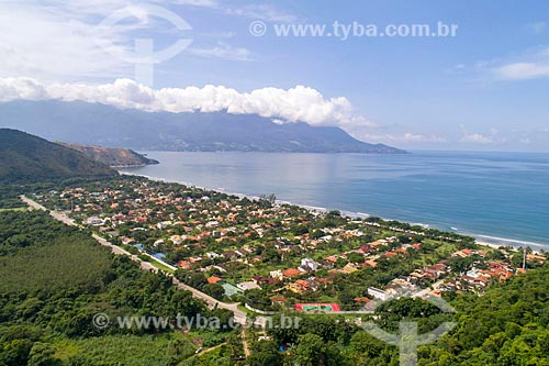  Picture taken with drone of the Guaeca Beach with the Ilhabela in the background
  - Sao Sebastiao city - Sao Paulo state (SP) - Brazil