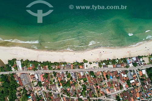  Picture taken with drone of the Maresias Beach  - Sao Sebastiao city - Sao Paulo state (SP) - Brazil