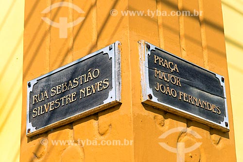 Detail of wooden street sign - historic center of Sao Sebastiao city  - Sao Sebastiao city - Sao Paulo state (SP) - Brazil