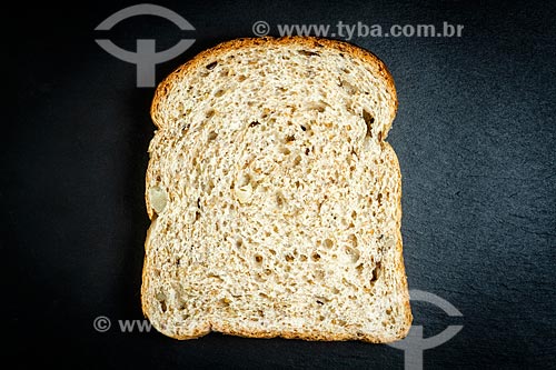  Detail of slice of brown bread  - Florianopolis city - Santa Catarina state (SC) - Brazil