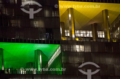 Detail of the Build of the PETROBRAS headquarters at night  - Rio de Janeiro city - Rio de Janeiro state (RJ) - Brazil