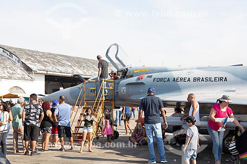  Fighter aircraft Mirage from the Brazilian Air Force on exhibit - Afonsos Air Force Base during the commemoration of the 145 years of the birth of Santos Dumont  - Rio de Janeiro city - Rio de Janeiro state (RJ) - Brazil