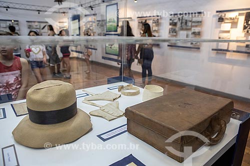  Panama hat and bag that belonged to Alberto Santos Dumont on exhibit - Aerospace Museum (1976) - Afonsos Air Force Base  - Rio de Janeiro city - Rio de Janeiro state (RJ) - Brazil