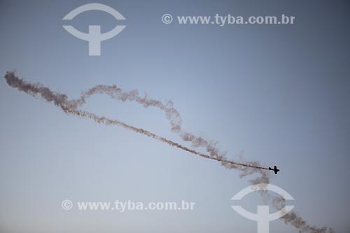  Airplane of CEU (SKY) Squadron doing aerobatic maneuvers during the commemoration of the 145 years of the birth of Santos Dumont - Afonsos Air Force Base  - Rio de Janeiro city - Rio de Janeiro state (RJ) - Brazil
