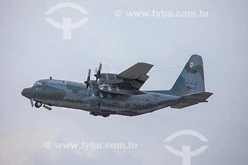 Hercules airplane of the Brazilian Air Force during commemorative flight to the 145 years of the birth of Santos Dumont  - Rio de Janeiro city - Rio de Janeiro state (RJ) - Brazil