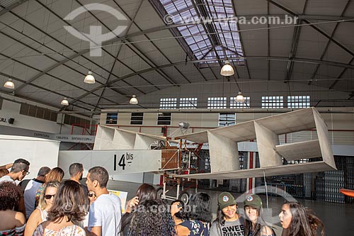  Replica of 14-bis on exhibit - Aerospace Museum (1976) - Afonsos Air Force Base during the commemoration of the 145 years of the birth of Santos Dumont  - Rio de Janeiro city - Rio de Janeiro state (RJ) - Brazil