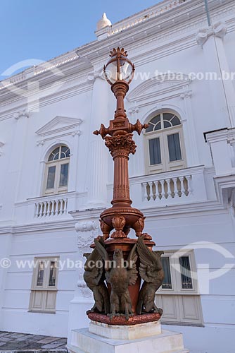  Detail of lamppost opposite to Palacio dos Leoes (Palace of Lyons) - 1766 - headquarters of the State Government  - Sao Luis city - Maranhao state (MA) - Brazil