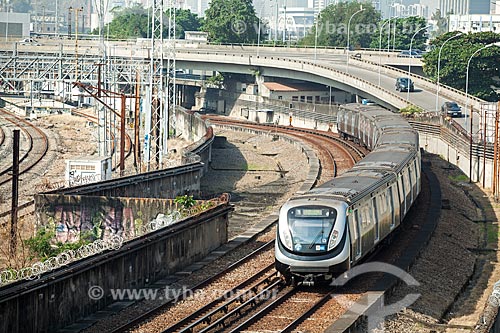  View of snippet of railway of the Rio Subway  - Rio de Janeiro city - Rio de Janeiro state (RJ) - Brazil