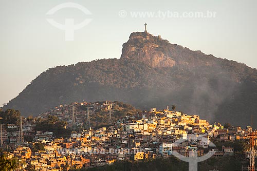  View of the Mineira Hill with the Christ the Redeemer in the background  - Rio de Janeiro city - Rio de Janeiro state (RJ) - Brazil