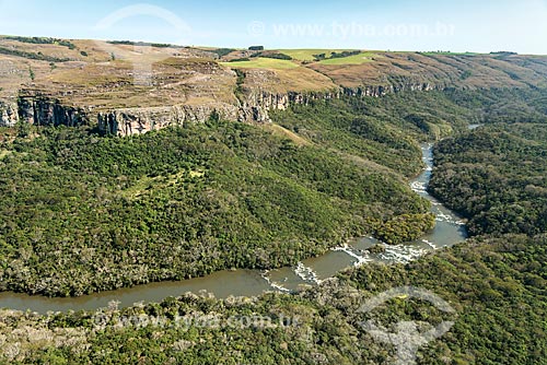  Aerial photo of the Iapo River - Guartela Canyon - Guartela State Park  - Tibagi city - Parana state (PR) - Brazil