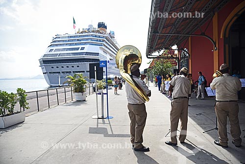  Municipal Guard marching band playing to passenger - Pier Maua  - Rio de Janeiro city - Rio de Janeiro state (RJ) - Brazil