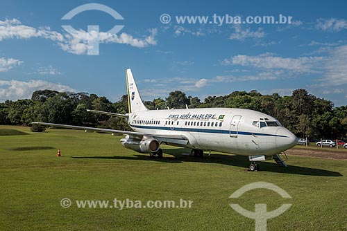  Boeing 737-200 of the Brazilian Air Force - used as presidential airplane between 1976 and 2010 and known as Sucatinha - on exhibit in the outdoor near to Aves Park (Birds Park)  - Foz do Iguacu city - Parana state (PR) - Brazil