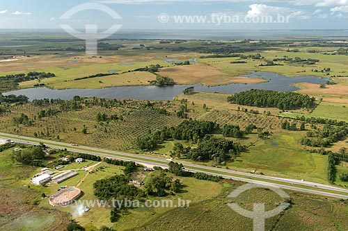  Aerial view of BR-471 Road  - Rio Grande city - Rio Grande do Sul state (RS) - Brazil